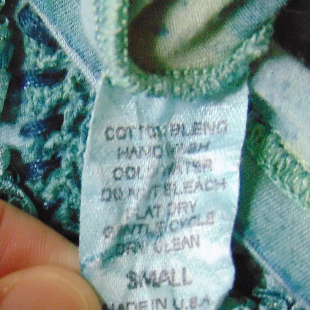Mezon Teal Green Soutache Beaded Art to Wear Slim Fit Top Sm - Picture 8 of 8